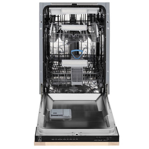 ZLINE Tallac 18-Inch Top Control Built-In Dishwasher, Unfinished Wooden Panel, Traditional Handle, 51 dBA, DWV-UF-18