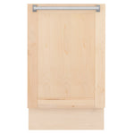 ZLINE Tallac 18-Inch Top Control Built-In Dishwasher, Unfinished Wooden Panel, Traditional Handle, 51 dBA, DWV-UF-18