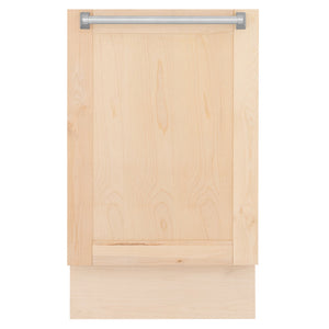 ZLINE Tallac 18-Inch Top Control Built-In Dishwasher, Unfinished Wooden Panel, Traditional Handle, 51 dBA, DWV-UF-18