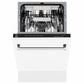ZLINE Tallac 18-Inch Top Control Built-In Dishwasher, White Matte Panel, Traditional Handle, 51 dBA, DWV-WM-18