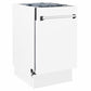 ZLINE Tallac 18-Inch Top Control Built-In Dishwasher, White Matte Panel, Traditional Handle, 51 dBA, DWV-WM-18