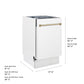 ZLINE Tallac Autograph Edition 18-Inch Top Control Built-In Dishwasher, White Matte Panel, Champagne Bronze Handle, 51 dBA, DWVZ-WM-18-CB