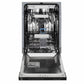 ZLINE Tallac Autograph Edition 18-Inch Top Control Built-In Dishwasher, White Matte Panel, Polished Gold Handle, 51 dBA, DWVZ-WM-18-G
