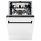 ZLINE Tallac Autograph Edition 18-Inch Top Control Built-In Dishwasher, White Matte Panel, Matte Black Handle, 51 dBA, DWVZ-WM-18-MB