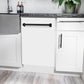 ZLINE Tallac Autograph Edition 18-Inch Top Control Built-In Dishwasher, White Matte Panel, Matte Black Handle, 51 dBA, DWVZ-WM-18-MB