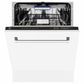 ZLINE Tallac 24-Inch Top Control Built-In Dishwasher, White Matte Panel, Traditional Handle, 51 dBA, DWV-WM-24