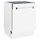 ZLINE Tallac 24-Inch Top Control Built-In Dishwasher, White Matte Panel, Traditional Handle, 51 dBA, DWV-WM-24