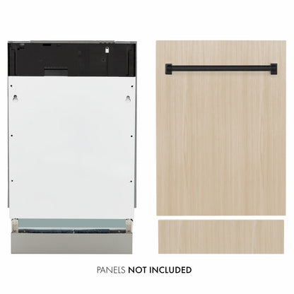 ZLINE Tallac Autograph Edition 18-Inch Top Control Built-In Dishwasher, Panel Ready, 51 dBA, DWVZ-18-MB