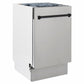 ZLINE Tallac Autograph Edition 18-Inch Top Control Built-In Dishwasher, Stainless Steel Panel, Matte Black Handle, 51 dBA, DWVZ-304-18-MB