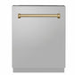 ZLINE Tallac Autograph Edition 24-Inch Top Control Built-In Dishwasher, Stainless Steel Panel, Champagne Bronze Handle, 51 dBA, DWVZ-304-24-CB