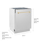 ZLINE Tallac Autograph Edition 24-Inch Top Control Built-In Dishwasher, Stainless Steel Panel, Polished Gold Handle, 51 dBA, DWVZ-304-24-G