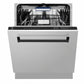 ZLINE Tallac Autograph Edition 24-Inch Top Control Built-In Dishwasher, Stainless Steel Panel, Matte Black Handle, 51 dBA, DWVZ-304-24-MB