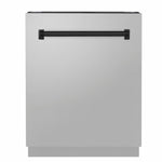 ZLINE Tallac Autograph Edition 24-Inch Top Control Built-In Dishwasher, Stainless Steel Panel, Matte Black Handle, 51 dBA, DWVZ-304-24-MB