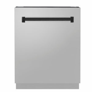 ZLINE Tallac Autograph Edition 24-Inch Top Control Built-In Dishwasher, Stainless Steel Panel, Matte Black Handle, 51 dBA, DWVZ-304-24-MB