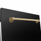 ZLINE Tallac Autograph Edition 18-Inch Top Control Built-In Dishwasher, Black Stainless Steel Panel, Champagne Bronze Handle, 51 dBA, DWVZ-BS-18-CB