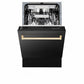 ZLINE Tallac Autograph Edition 18-Inch Top Control Built-In Dishwasher, Black Stainless Steel Panel, Polished Gold Handle, 51 dBA, DWVZ-BS-18-G