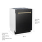 ZLINE Tallac Autograph Edition 24-Inch Top Control Built-In Dishwasher, Black Stainless Steel Panel, Champagne Bronze Handle, 51 dBA, DWVZ-BS-24-CB
