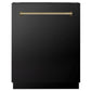 ZLINE Tallac Autograph Edition 24-Inch Top Control Built-In Dishwasher, Black Stainless Steel Panel, Champagne Bronze Handle, 51 dBA, DWVZ-BS-24-CB