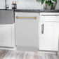 ZLINE Tallac Autograph Edition 18-Inch Top Control Built-In Dishwasher, Satin Stainless Steel Panel, Champagne Bronze Handle, 51 dBA, DWVZ-SN-18-CB