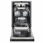 ZLINE Tallac Autograph Edition 18-Inch Top Control Built-In Dishwasher, Satin Stainless Steel Panel, Polished Gold Handle, 51 dBA, DWVZ-SN-18-G