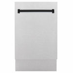 ZLINE Tallac Autograph Edition 18-Inch Top Control Built-In Dishwasher, Satin Stainless Steel Panel, Matte Black Handle, 51 dBA, DWVZ-SN-18-MB