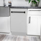 ZLINE Tallac Autograph Edition 18-Inch Top Control Built-In Dishwasher, Satin Stainless Steel Panel, Matte Black Handle, 51 dBA, DWVZ-SN-18-MB