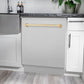 ZLINE Tallac Autograph Edition 24-Inch Top Control Built-In Dishwasher, Satin Stainless Steel Panel, Polished Gold Handle, 51 dBA, DWVZ-SN-24-G