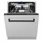 ZLINE Tallac Autograph Edition 24-Inch Top Control Built-In Dishwasher, Satin Stainless Steel Panel, Matte Black Handle, 51 dBA, DWVZ-SN-24-MB