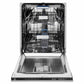ZLINE Tallac Autograph Edition 24-Inch Top Control Built-In Dishwasher, Satin Stainless Steel Panel, Matte Black Handle, 51 dBA, DWVZ-SN-24-MB