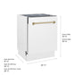 ZLINE Tallac Autograph Edition 24-Inch Top Control Built-In Dishwasher, White Matte Panel, Champagne Bronze Handle, 51 dBA, DWVZ-WM-24-CB