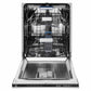 ZLINE Tallac Autograph Edition 24-Inch Top Control Built-In Dishwasher, White Matte Panel, Champagne Bronze Handle, 51 dBA, DWVZ-WM-24-CB