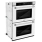 ZLINE 30" Professional Double Wall Oven with Air Fry and Self-Clean in DuraSnow® Stainless Steel with White Matte Door, WADS-WM-30