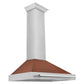 ZLINE 36" 400 CFM Convertible Stainless Steel Range Hood with Copper Shell and Stainless Steel Handle, KB4STX-C-36