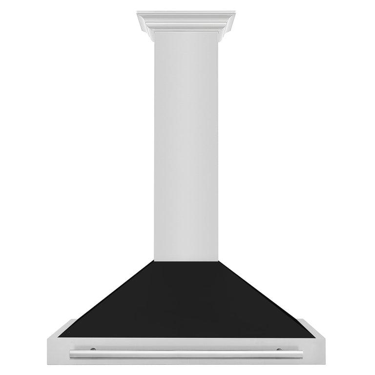 ZLINE 48" Range Hood in Stainless Steel with Black Matte Shell and Stainless Steel Handle, KB4STX-BLM-48