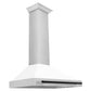 ZLINE 36" Autograph Edition Range Hood in Stainless Steel with White Matte Shell and Black Handle, KB4STZ-WM36-MB