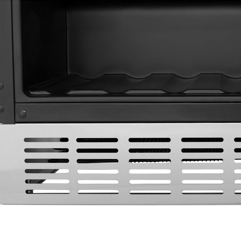 ZLINE 24" Autograph 154 Can Beverage Fridge in Stainless Steel with Gold Accents - Monument Series, RBVZ-US-24-G