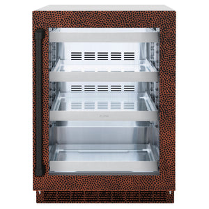 ZLINE 24" Touchstone 151 Can Beverage Fridge with Hand Hammered Copper Glass Door, RBSO-HH-24