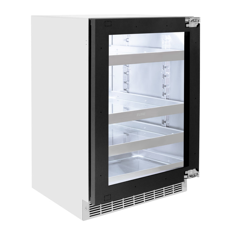 ZLINE Autograph 24" Touchstone 151 Can Beverage Fridge with Panel Ready Glass Door and Champagne Bronze Handle,  RBSPOZ-24-CB