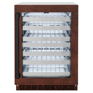 ZLINE 24" Touchstone Dual Zone 44 Bottle Wine Cooler with Hand Hammered Copper Glass Door, RWDO-HH-24