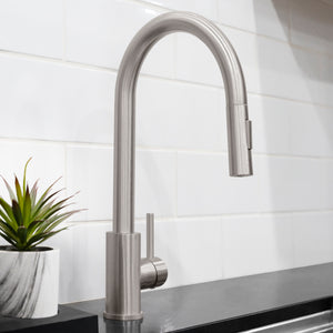 ZLINE Rubicon Pull Down Single Handle Kitchen Faucet in Brushed Nickel, RBCN1-KF-BN
