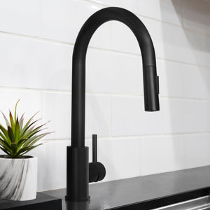 ZLINE Rubicon Pull Down Single Handle Kitchen Faucet in Matte Black, RBCN1-KF-MB