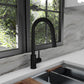 ZLINE Rubicon Pull Down Single Handle Kitchen Faucet in Matte Black, RBCN1-KF-MB