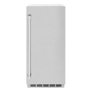 ZLINE 15" Touchstone Clear Cube Ice Maker with Drain Pump and Satin Stainless Steel Door, ICCD-SN-15