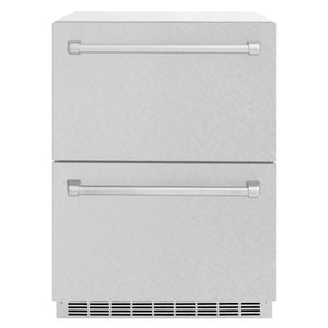 ZLINE 24" Touchstone 168 Can Outdoor-Rated Dual Refrigerator Drawer with Satin Stainless Steel Doors, RDSO-SN-24