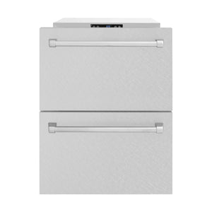 ZLINE 24" Touchstone 168 Can Outdoor-Rated Dual Refrigerator Drawer with Satin Stainless Steel Doors, RDSO-SN-24