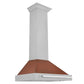 ZLINE 30" 400 CFM Convertible Fingerprint Resistant DuraSnow Stainless Steel Range Hood with Copper Shell and Stainless Steel Handle, KB4SNX-C-30