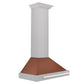 ZLINE 30" 400 CFM Convertible Fingerprint Resistant DuraSnow Stainless Steel Range Hood with Copper Shell and Stainless Steel Handle, KB4SNX-C-30