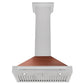 ZLINE 30" 400 CFM Convertible Fingerprint Resistant DuraSnow Stainless Steel Range Hood with Copper Shell and Stainless Steel Handle, KB4SNX-C-30