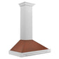ZLINE 36" 400 CFM Convertible Fingerprint Resistant DuraSnow Stainless Steel Range Hood with Copper Shell and Stainless Steel Handle, KB4SNX-C-36