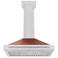 ZLINE 36" 400 CFM Convertible Fingerprint Resistant DuraSnow Stainless Steel Range Hood with Copper Shell and Stainless Steel Handle, KB4SNX-C-36